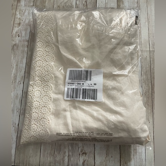 🆕 VICTORIA'S SECRET SWIM CS BEACHWEAR LINEN LACE-TRUM COVER-UP PANTS M 8-10 - Picture 12 of 16